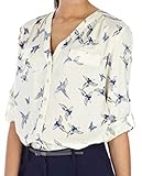 Genluna Women's Long Sleeves Sheer Chiffon Blouse Shirt