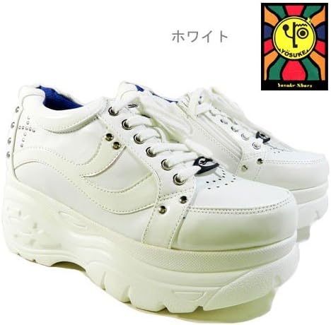 Amazon ヨースケ Yosuke U S 厚底ハイソールスニーカー ホワイト 24 5cm ノーブランド品 スニーカー