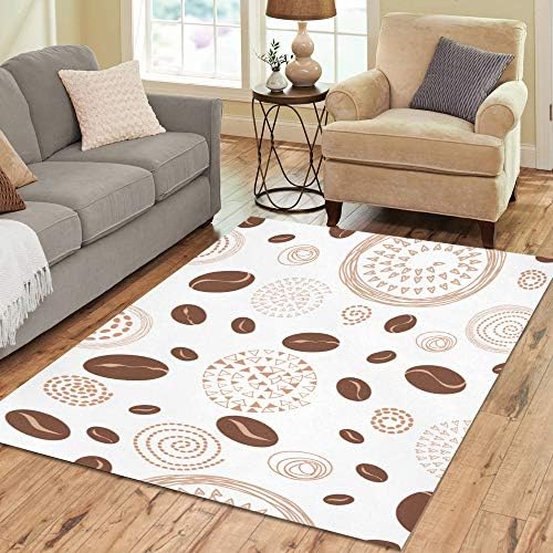 Enhusk Coffee Beans Fragrant Large Custom Non-slip Modern Floor Area Rug Pad Mat Oriental Commercial Carpet For Basement Bedroom Living Room Home Decor 5'x7' Indoor