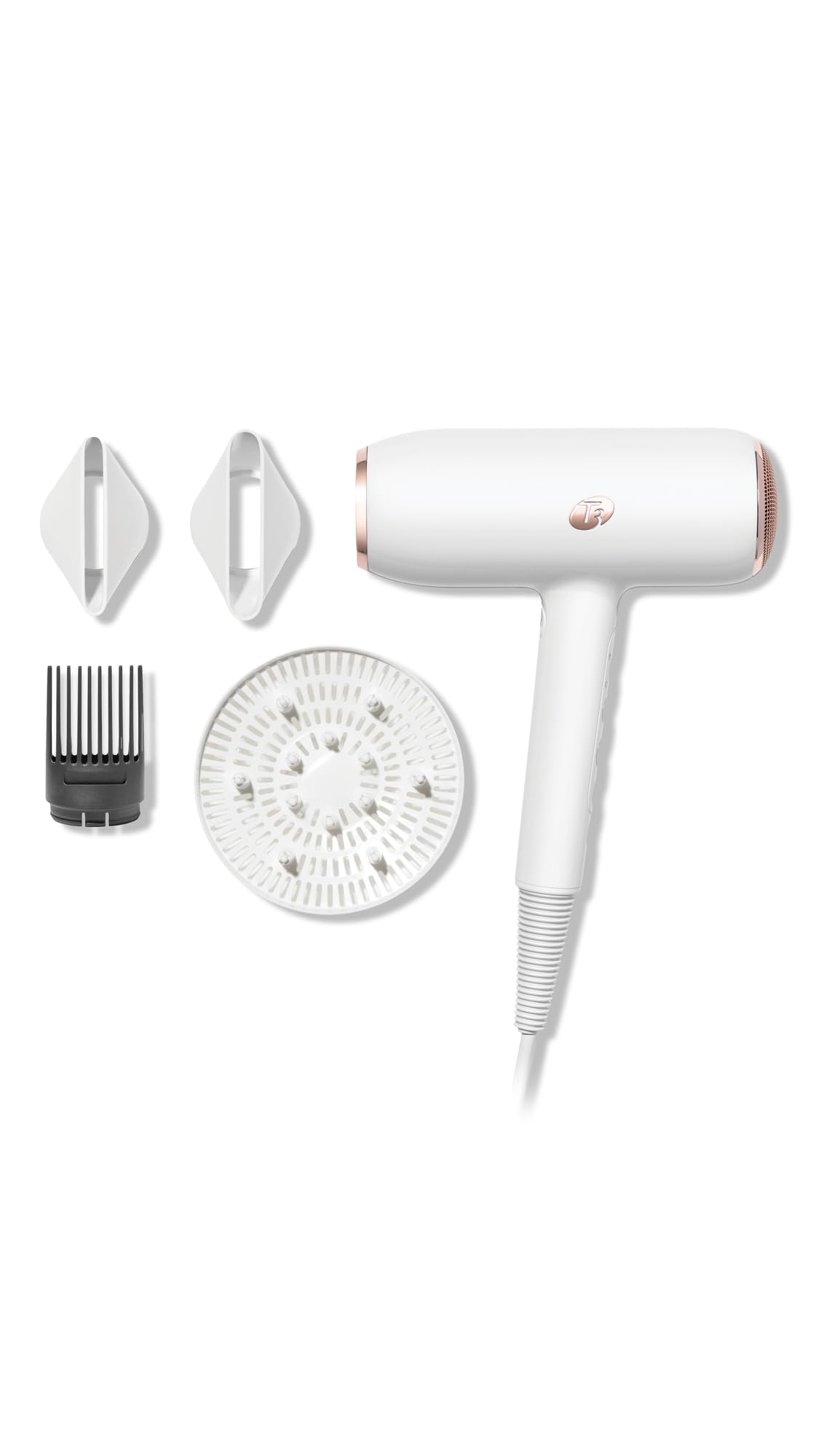 Photo 1 of T3 Featherweight StyleMax Professional Ionic Hair Dryer with Custom Heat Automation & 4 Attachments, Fast Drying, Lightweight with 5 Heat & 3 Speed Settings, 2 Concentrators, Diffuser & Smoothing Comb