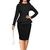 IbuduSexy Church Dresses for Women 2026 Women's Knee-Length Work Dress