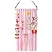 Hair Clips Holder, Girls Women Fringe Hair Bows Headband Storage Organizer (Pink)