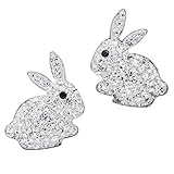YACQ 925 Sterling Silver Crystal Bunny Stud Earrings Easter Costume Jewelry Accessories Gifts for Women Girls …