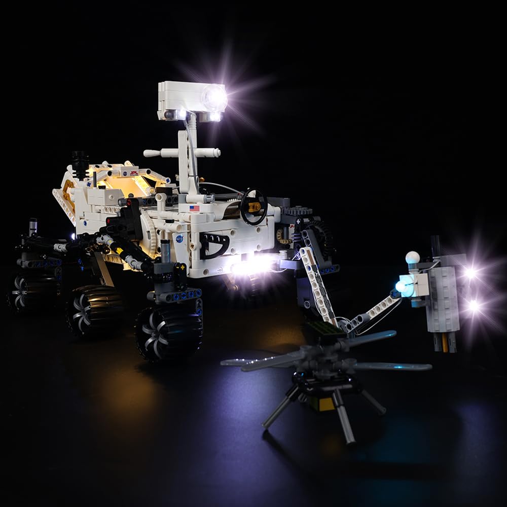 Kyglaring LED Lighting Kit Compatible with Lego NASA Mars Rover Perseverance 42158 Building Blocks, Lighting Accessories for Lego Technic 42158 Model Set (Not Model)