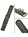 Mudder 2 Pieces Replacement Nylon Watchbands Watch Straps, Army Green and Black (22 mm)