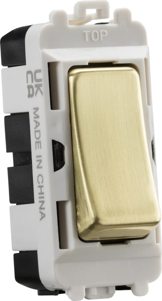 Knightsbridge 20AX DP grid module - brushed brass
