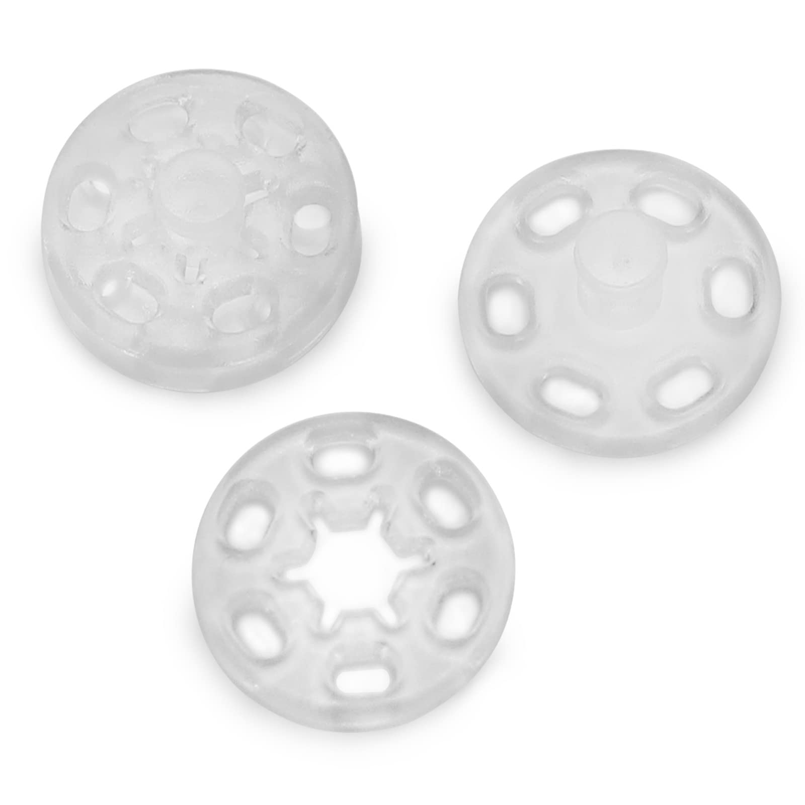 Flying Horse66 60 Sets Plastic Sew on Snap Fasteners, Transparent Press Studs Plastic Snaps Button, 15mm