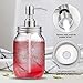 Mason Jar Soap Dispenser Lids Stainless Steel Lotion Dispenser Pump Insert Kit Rust Proof for Ball, Canning Jars Waterproof Labels (2 Packs)