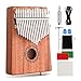 CXhome Electric Kalimba 17 Key Thumb Piano,Mbira African Mahogany Finger Piano Pickup with 6.35mm Audio Interface Sanza Hand Kit, Likembe Musical Instruments for beginners or professioners