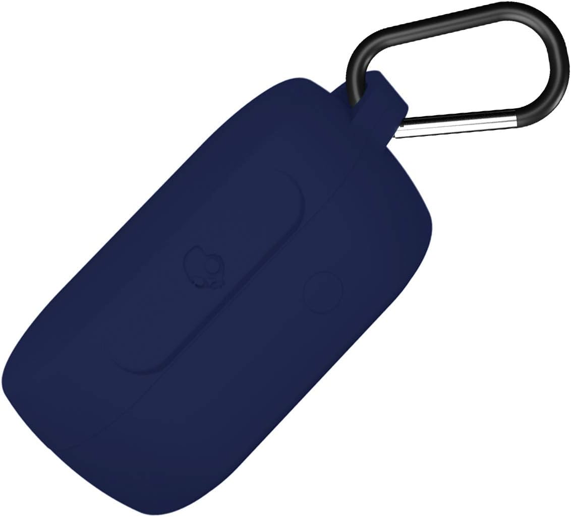 RLTech Case for Skullcandy Sesh, Soft Silicone Full Protective Cute Earphone Case Cover for Skullcandy Sesh with Finger Ring Strap, Blue