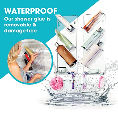 ShowerGem Shower Caddy No Suction Cups! Wall Mounted With Removable