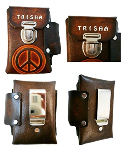 Hand Crafted Leather Cigarette Case, Lighter Pocket, Many Tooled Designs, Free Personalization