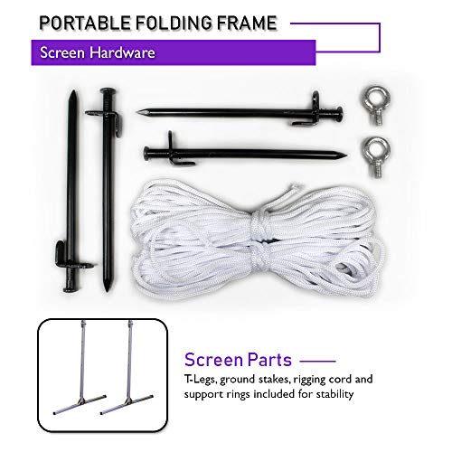 Akia Screens 120” Indoor Outdoor Portable Projector Screen with Stand 16:9 8K 4K Ultra HD 3D Ready Movie Theater Home Theater Adjustable Height Foldaway Easy Snap Aluminum Projection Screen AK-OS120H1