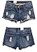Thrivqyaf Womens Vintage Low Waist Fringe Denim Shorts Jeans Vary Styles (US 10-12/Tag 33, Blue Style 2)