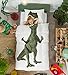 Snurk Duvet Cover Set Duvet Cover with Matching Pillowcase – 100% Cotton Duvet Cover and Pillow Case Set for Kids – Soft Cover Bedding for Your Little One – T-Rex Dino for Twin-Size Beds and Pillows