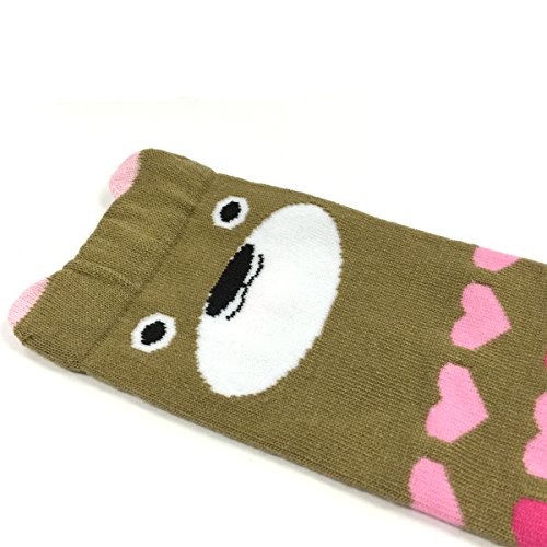 allydrew Footless Leg Warmers Footless Leggings for Babies and Toddlers - Flora, Deer, Brown Bear, Solid Pink (4 pack)
