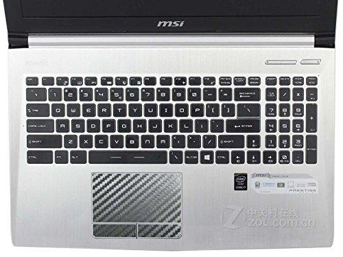 BingoBuy 5-packs Customized Free Cut Trackpad Touchpad Area Decorative Cover Skin Protector Sticker for 15.6'' MSI PE60 GL62 GE62 GP62 (black carbon fiber) - Thumbnail 2