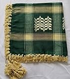 Green Gold Arab Shemagh Head Scarf Neck Wrap Authentic Cottton Palestine Arafat