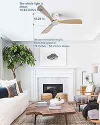 Sofucor Low Profile Ceiling Fan with Remote Control