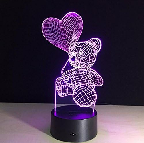 LUCKY GODDESS 3D Lamp Touch Three-Dimensional LED Balloon Bear Cartoon Creative Lamp Bedroom Bed Night Light Christmas