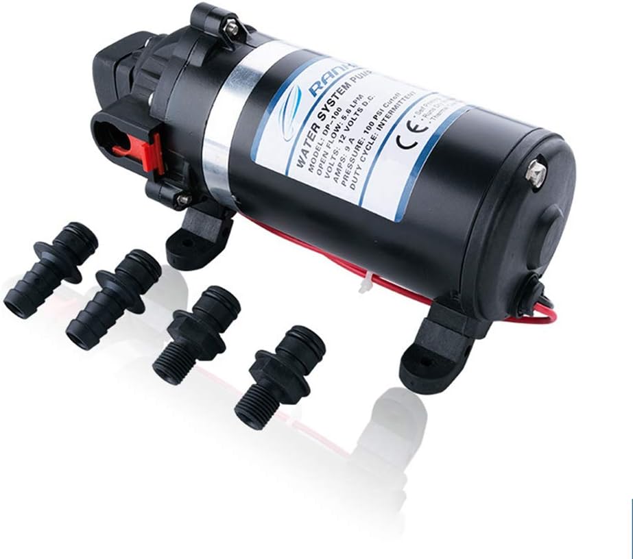 XDLUK 220V High Pressure Diaphragm Water Pump 160PSI 5.1L/Min, Self-Priming Misting Booster Pump Sprayer For Caravan/RV/Boat/Marine