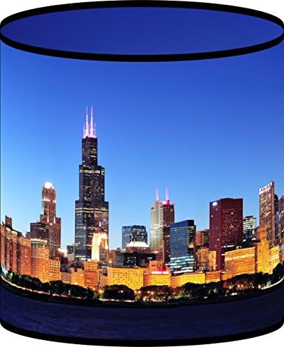 LampPix 10.5 Inch Table Desk Lamp Shade Chicago Skyline (Uno Fitting)