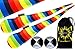 Funky Sock Poi Set (5 Designs) Pro Poi Spinning Socks AKA Tube Poi + 2X Balls & Travel Bag. (Rainbow)