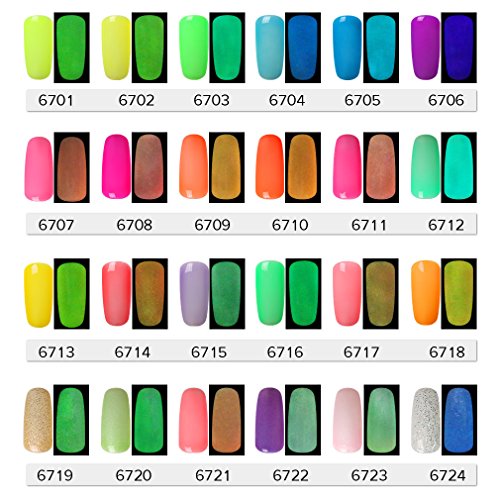 Gel Nail Polish,CLAVUZ Glow In the Dark Gel Nail Polish Soak Off UV Led Luminous Lacquer Manicure DIY Nail Art at Home 10ML