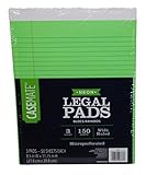 Neon Legal Pads Wide Ruled (Green)