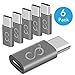 Micro USB to Type-C USB C Adapter Converts Micro USB Female to USB C Male, Uses 56K Resistor, Compatible with Galaxy S8, S8+, S9, MacBook, Sony XZ, LG V20 G5 G6