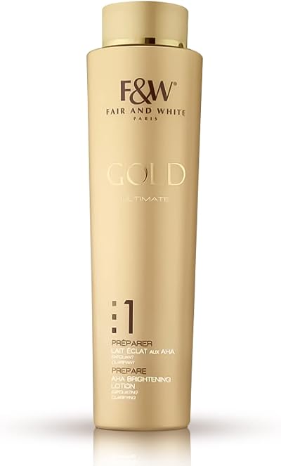 FAIR & WHITE AHA Brightening Lotion Gold 30ml Glycolic Acid Skin Radiance