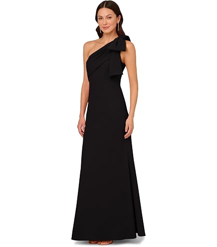 Papell Studio Women's Beaded Knit Crepe Gown, Black, 4 : Clothing, Shoes & Jewelry
