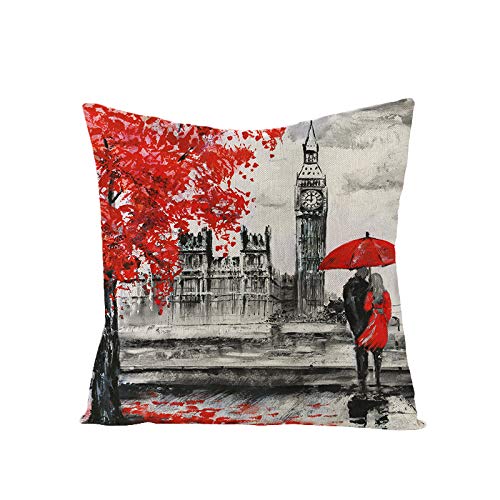 Begleri Throw Pillow Covers，Paris Throw Pillow Covers for Sofa Living Room Car 18 x 18 Inches，4 Pack.