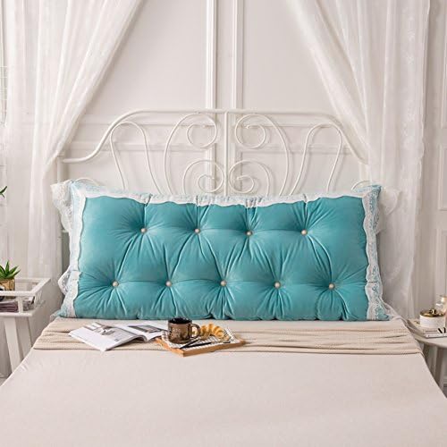 UYHSAUDGHFHE All Cotton Korean Version Double Pillow Lace Bed Sofa Cushion 100% Cotton Two-Person Long Pillow Korean Head Back-C 120x75cm(47x30inch)