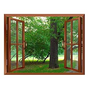 Wall Mural Removable World Map Wallpaper, Home Decor (36"x48", Green Trees - 1)