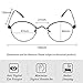 Cyxus Round Blue Light Blocking Glasses Retro Computer Eyewear Lightweight Black Metal Frame Glasses for Women Men, Anti Digital Eye Strain Headache, Transparent Lens
