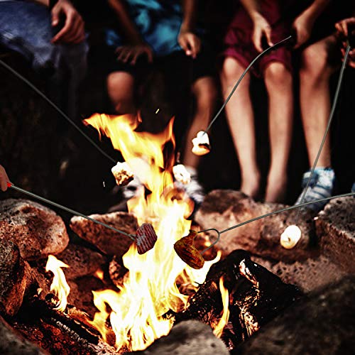 Marshmallow Roasting Sticks Extendable, Telescopic Orange, Green, Blue Forks with Carrying Bag