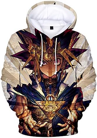 Yu-Gi-Oh Autumn Casual Printed Short Long Suitable for Men and Women Hooded Sweatshirt