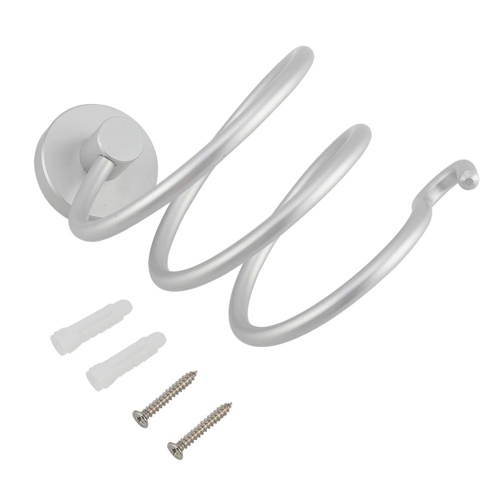 Garosa Hair Dryer Holder Aluminium Alloy Wall Mounted Hanging Rack Organizer for Bathroom Bedroom Hotels Spas Anti-Rust with Premium Storage