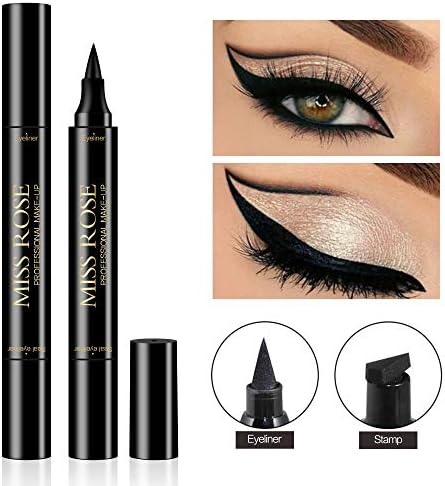 Shake Beauty Eyeliner Stamp - Vogue Effects Black, Waterproof Make Up, Smudgeproof, Winged Long Lasting Liquid Eye liner Pen, Vamp Style Wing, 1 Pens In A Pack (10mm Classic)