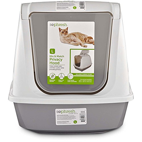So Phresh Flip Top Cat Litter Box Hood in Grey, Large, Gray Pricepulse