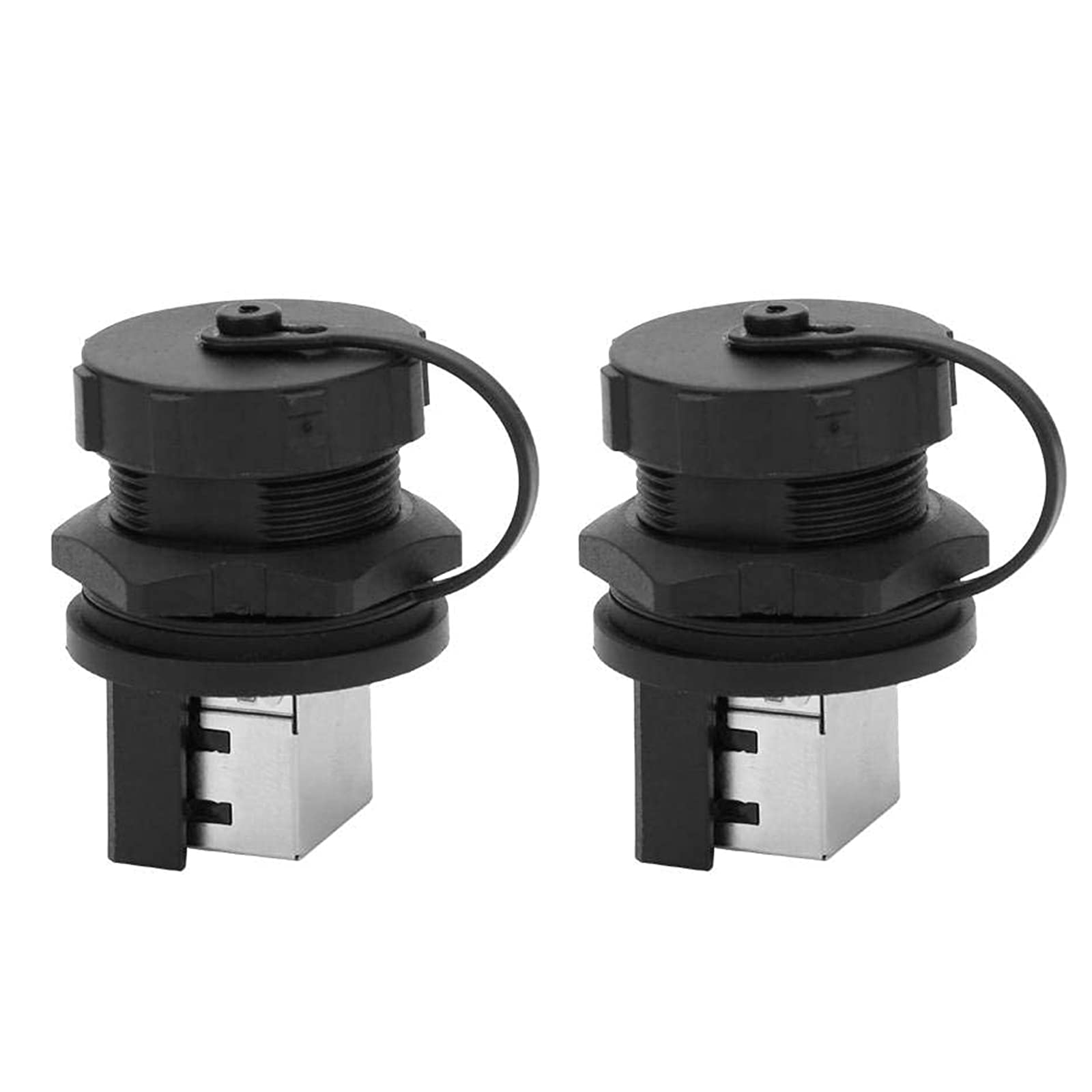 DIFCUL 2 Pcs Network Connectors Ethernet LAN Cable Connector Adapter Panel Mounting RJ45-180° Waterproof 5/6 Connector Ethernet LAN Cable Connector, ConnectorStandard Cat5 Cat5e Cat6e Cable, Black