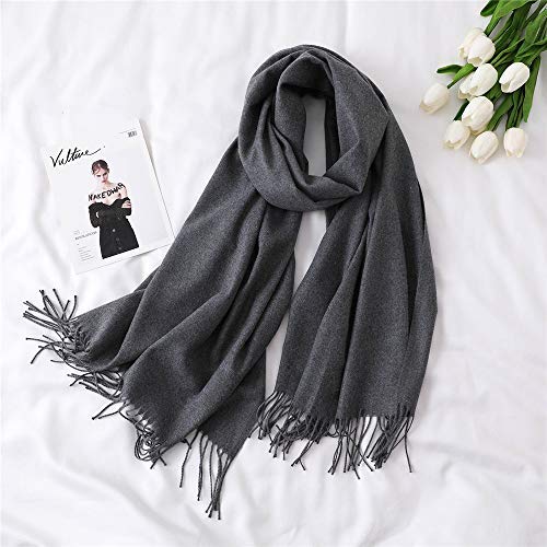 Solid Grey Pashmina Shawls and Wraps Cashmere Feel Extremly Soft Blanket Scarf Large 78\