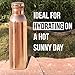 Fijoo Copper Water Bottle - Large Capacity Thermos Flask - Handmade Joint Free & Leak Proof - Ayurvedic Purity Health Benefits - Great for Sports, Gym, Yoga & Travel 34oz 1000ml