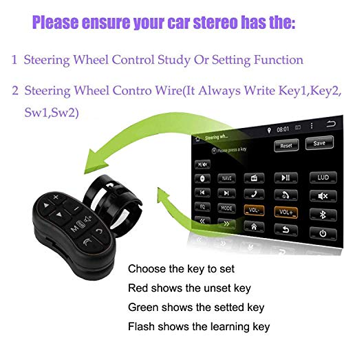 Steering Wheel Control, COROTC Universal Car Stereo DVD Player GPS Navigation System Steering Wheel Control Key with Audio Volume Switch