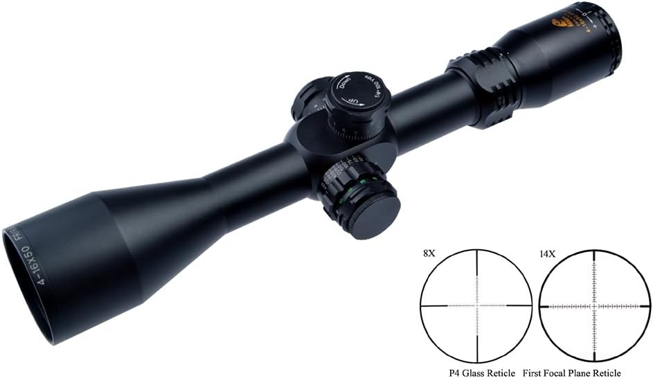 Standard Optics Eagle 4-16x50 SF FFP R/G (30mm) Target Turrets W/Lock/Reset P4 Glass Reticle Sniper Rifle Scope