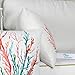 CaliTime Canvas Throw Pillow Cover Shell for Couch Sofa Home Decoration Aquarelle Painting Print 18 X 18 Inches Sea Coral Tree Coral Teal
