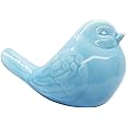 realideas New Blue Bird Figurine, Ceramic Chubby Bird Figure Cottage Animal Bird Statue Decorations for Home Garden Decor Accents