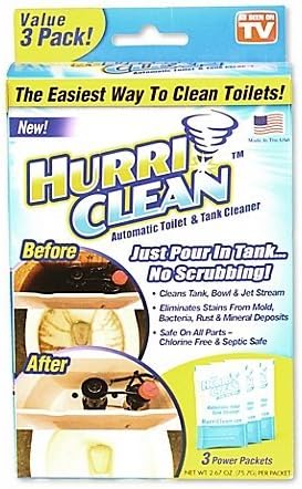 Hurriclean 3-Pack Automatic Toilet Cleaner | Eliminating Odors, Stains, and Hard Water Mineral Deposits (Set of 2)