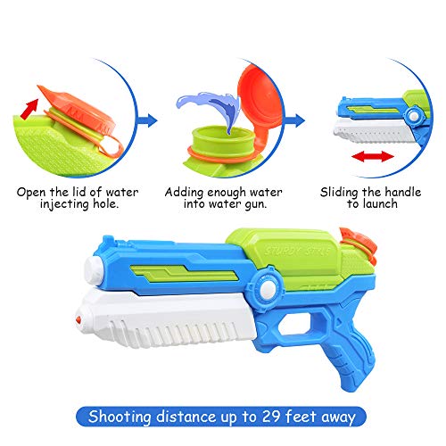 NextX Water Gun Super Soaker, High Capacity Squirt Guns for Kids Adult, Water Pistol for Swimming Pool Beach Sand Water Fighting Toy (2 Pack) - Thumbnail 4